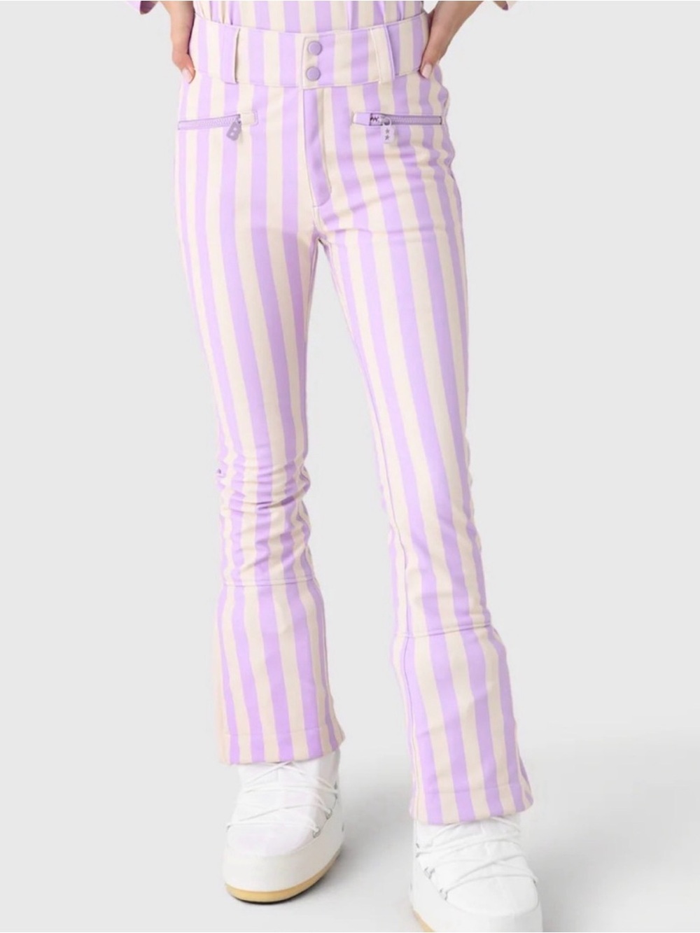 Berno Picano Striped Lavender and Cream Women’s Ski Pants